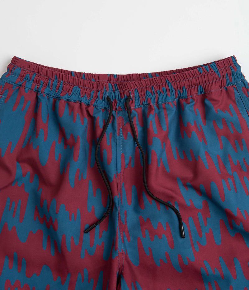 by Parra Tremor Pattern Swim Shorts in Deep Red