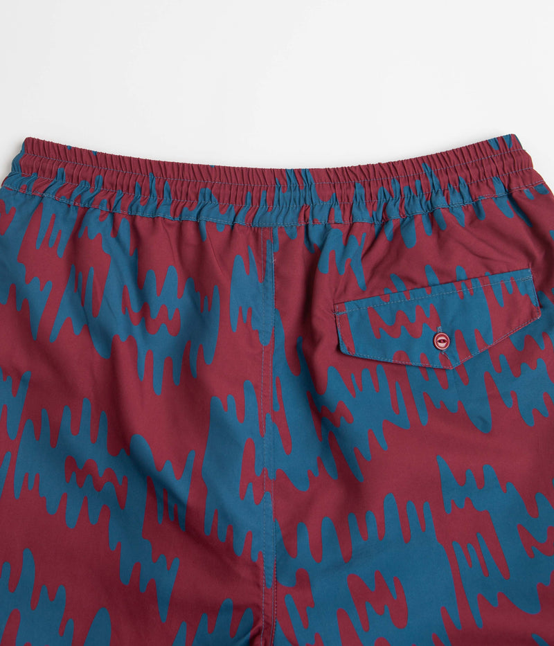 by Parra Tremor Pattern Swim Shorts in Deep Red