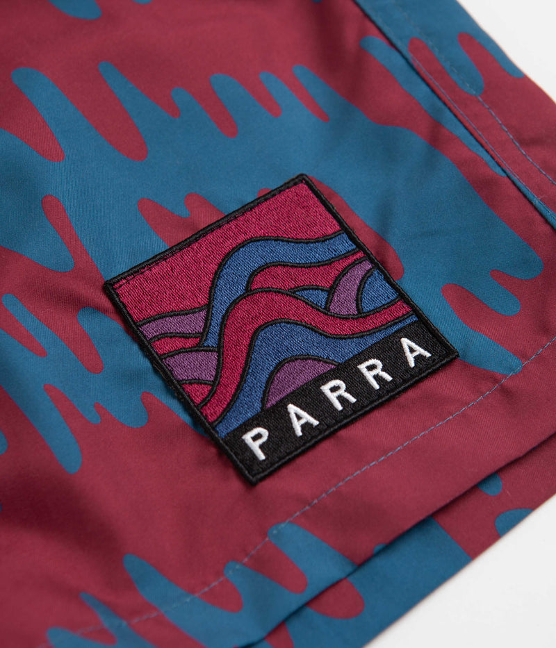 by Parra Tremor Pattern Swim Shorts in Deep Red