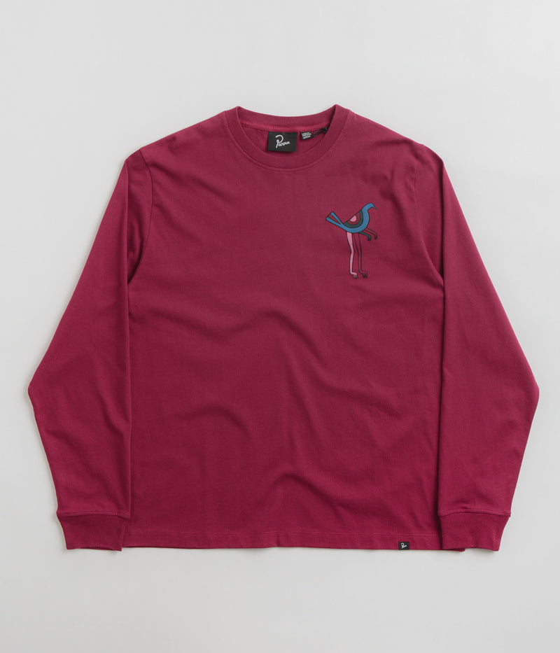 by Parra Wine And Books Long Sleeve T-Shirt in Beet Red