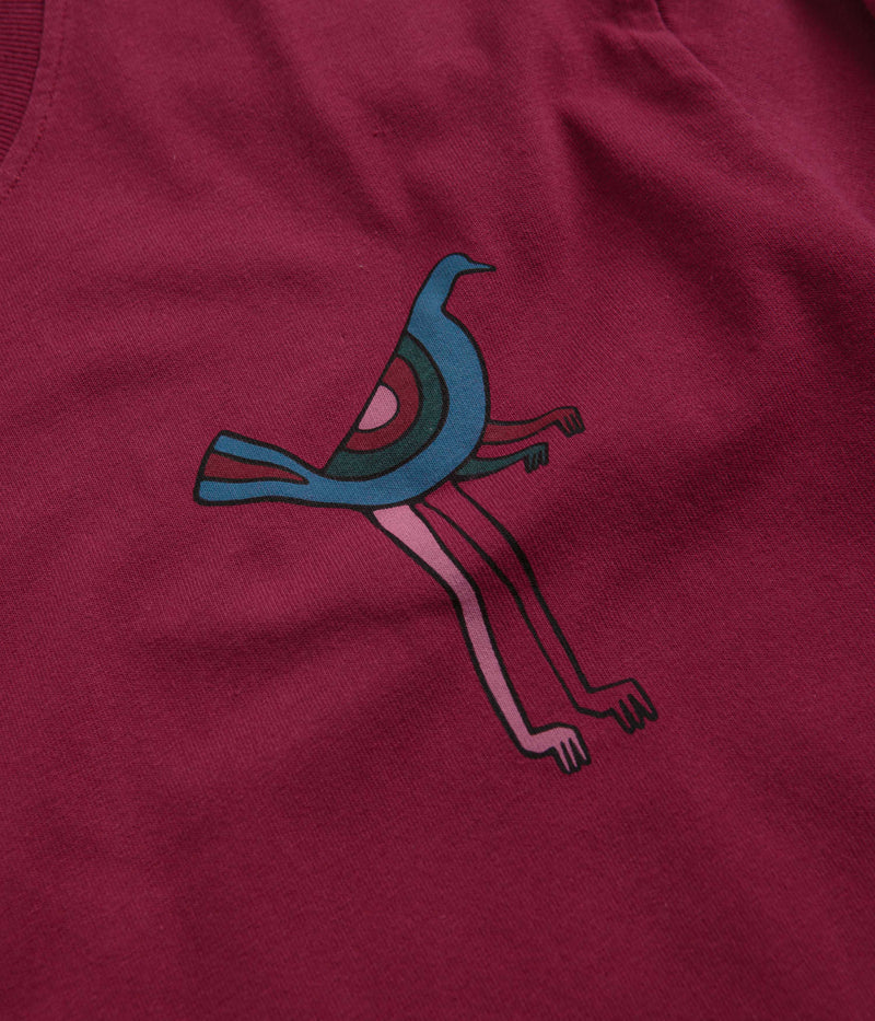 by Parra Wine And Books Long Sleeve T-Shirt in Beet Red