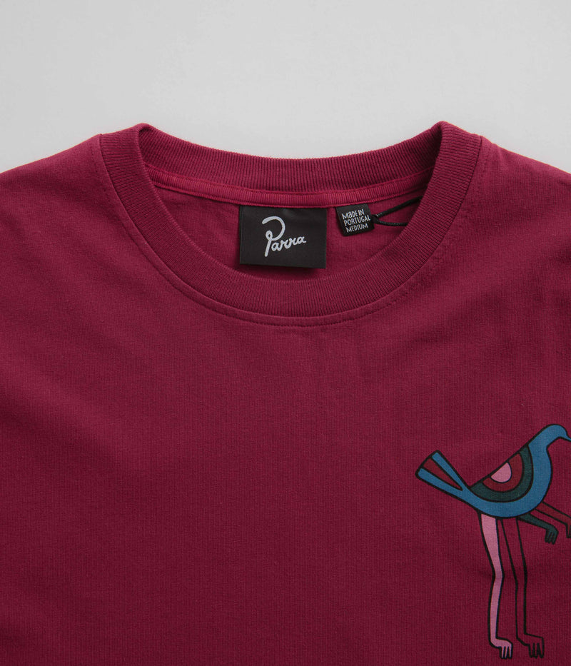 by Parra Wine And Books Long Sleeve T-Shirt in Beet Red