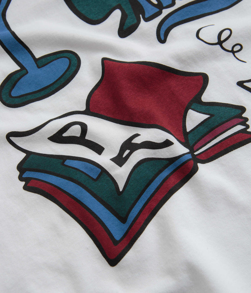 by Parra Wine And Books Long Sleeve T-Shirt in White
