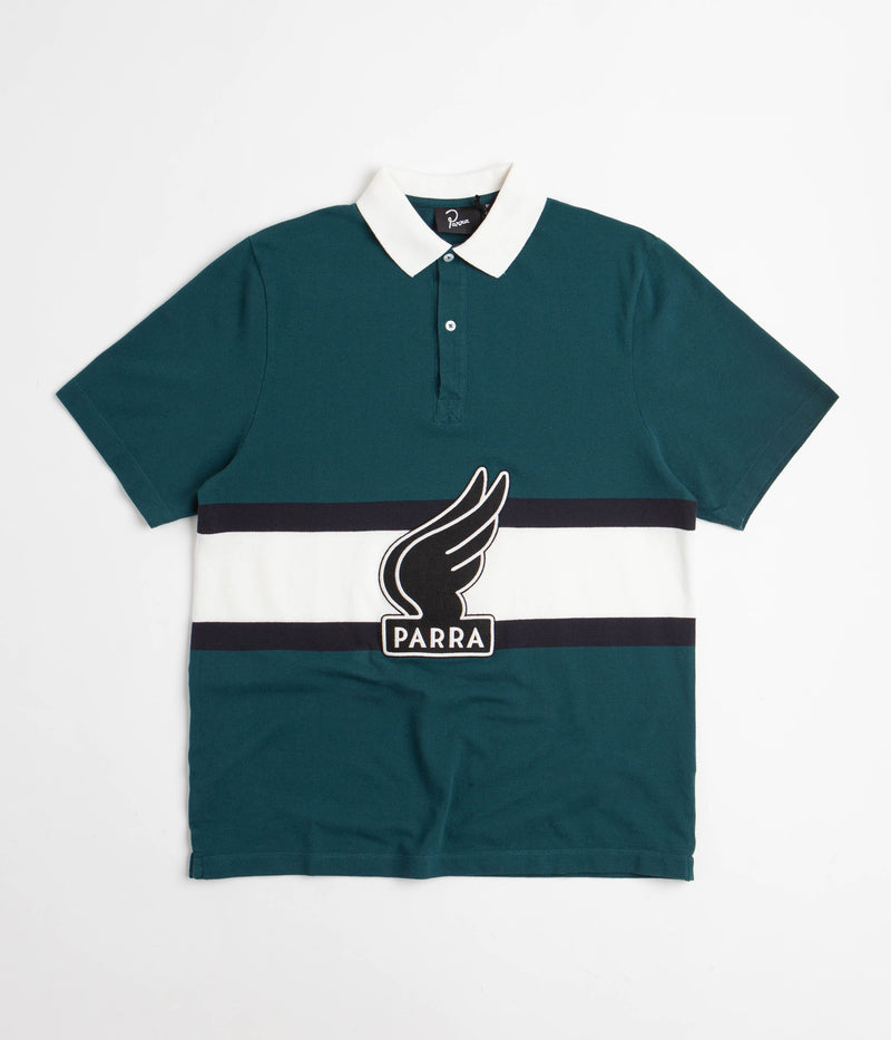 by Parra Winged Logo Polo Shirt in Teal