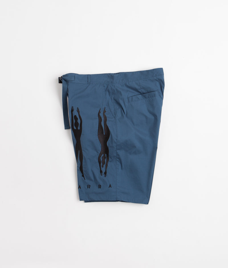 by Parra Zebra Striped P Shorts in Teal