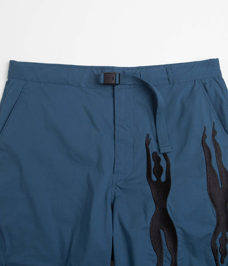 by Parra Zebra Striped P Shorts in Teal
