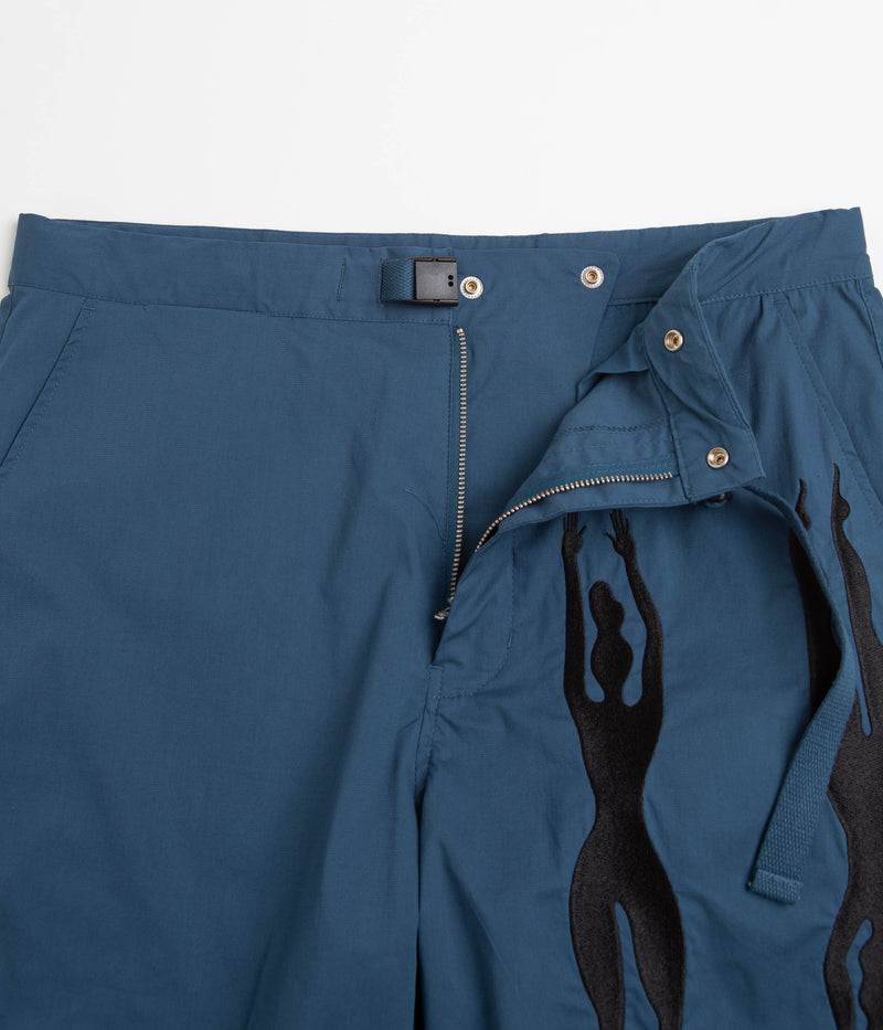 by Parra Zebra Striped P Shorts in Teal
