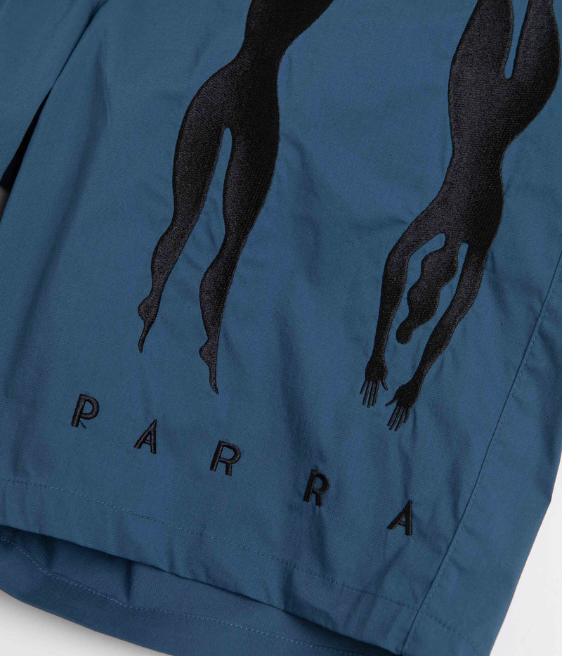 by Parra Zebra Striped P Shorts in Teal