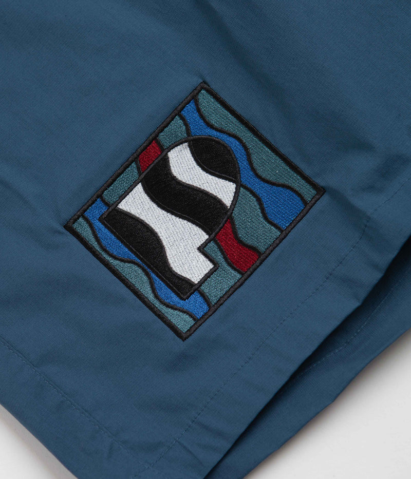 by Parra Zebra Striped P Shorts in Teal