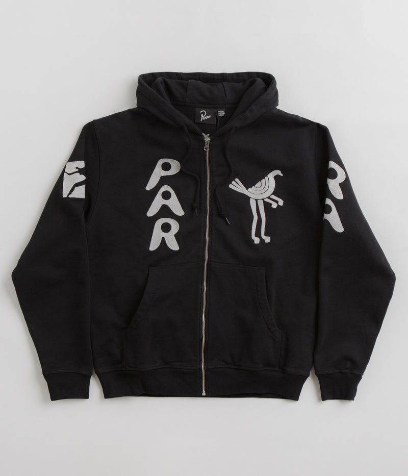 by Parra Zipped Pigeon Zip Hoodie in Black