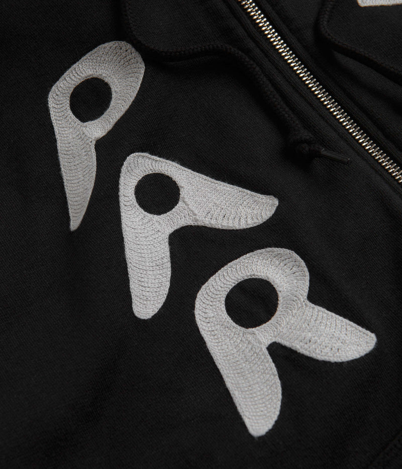 by Parra Zipped Pigeon Zip Hoodie in Black