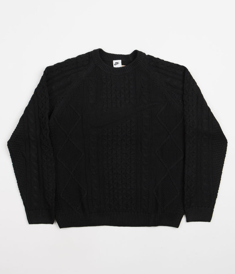 Nike Cable Knit Crewneck Sweatshirt in Black