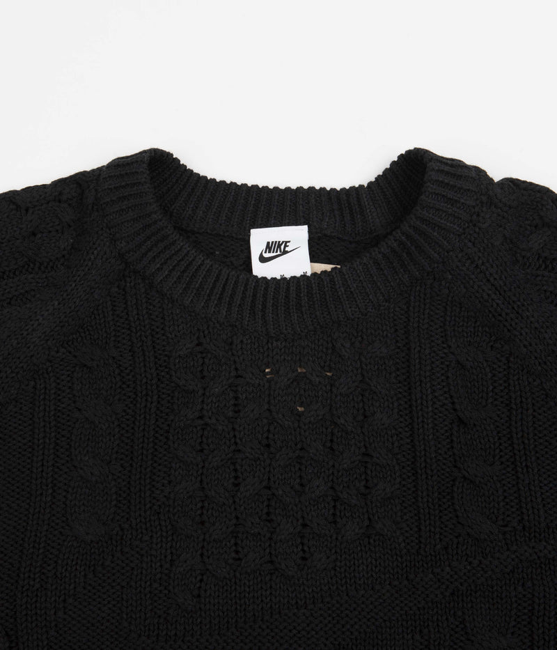 Nike Cable Knit Crewneck Sweatshirt in Black