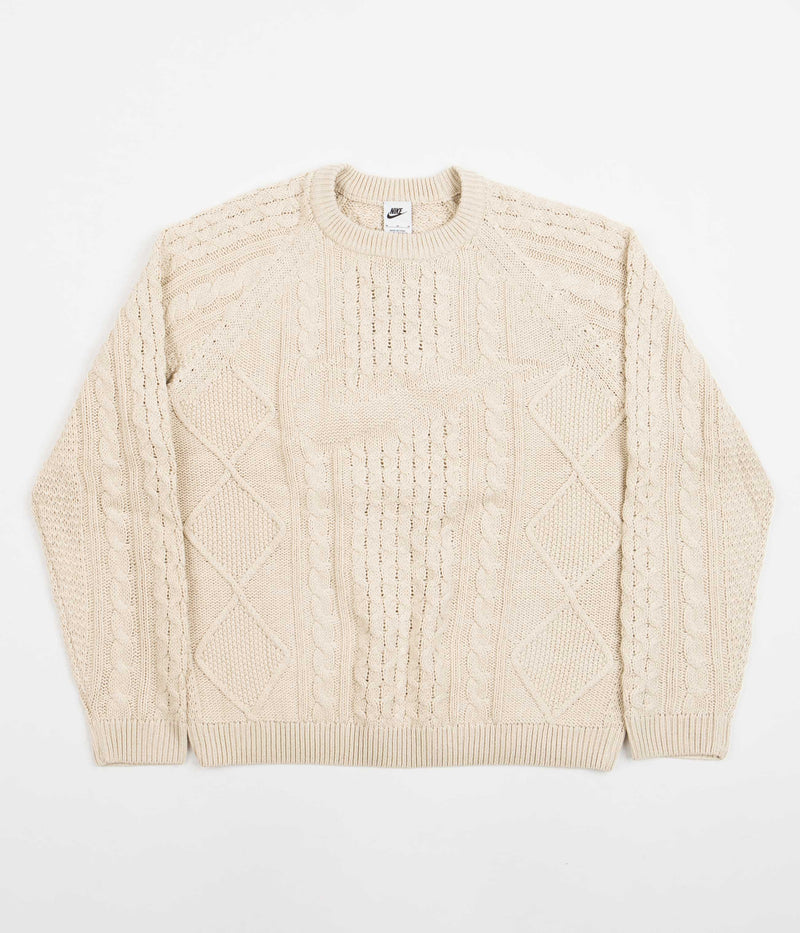 Nike Cable Knit Crewneck Sweatshirt in Rattan