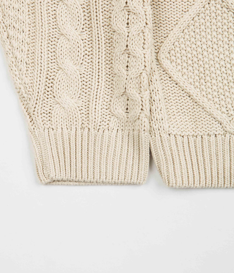 Nike Cable Knit Crewneck Sweatshirt in Rattan