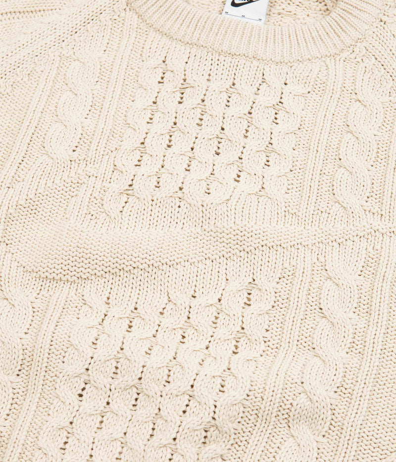 Nike Cable Knit Crewneck Sweatshirt in Rattan
