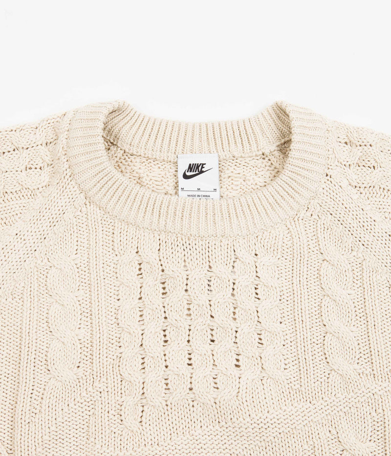 Nike Cable Knit Crewneck Sweatshirt in Rattan