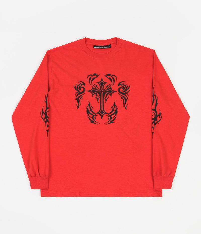 Call Me 917 Tribal Long Sleeve T-Shirt in Red