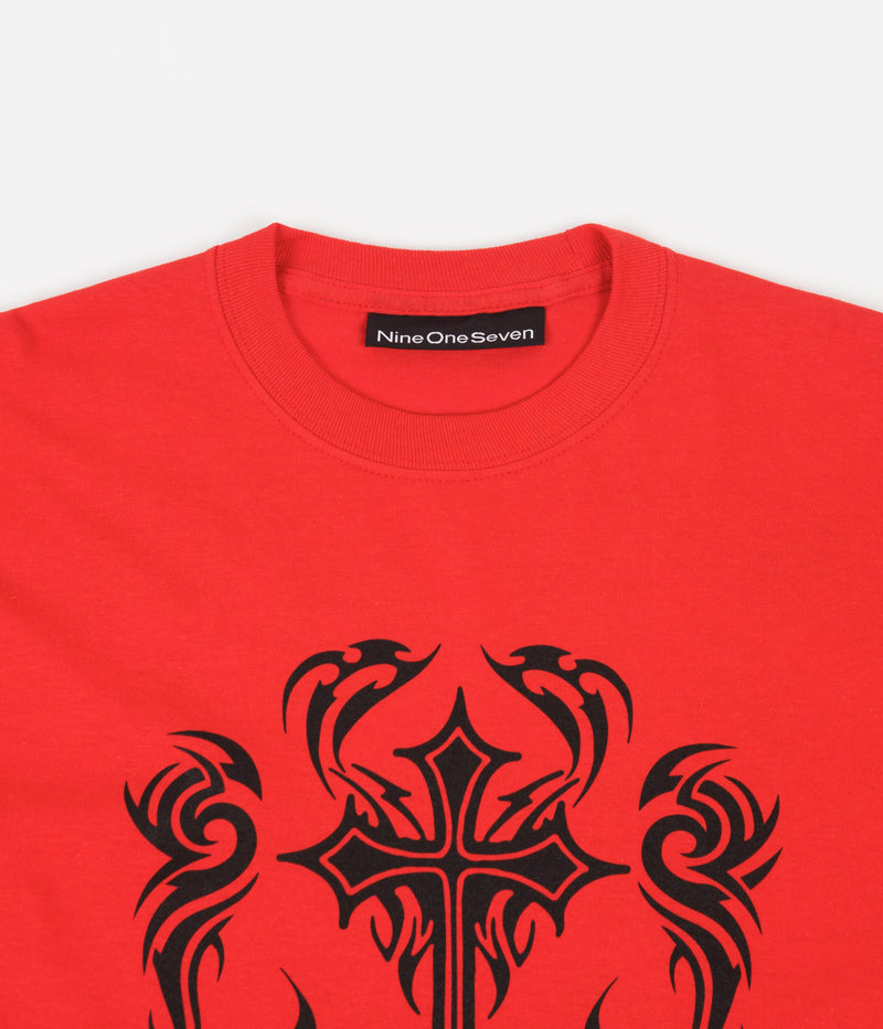 Call Me 917 Tribal Long Sleeve T-Shirt in Red
