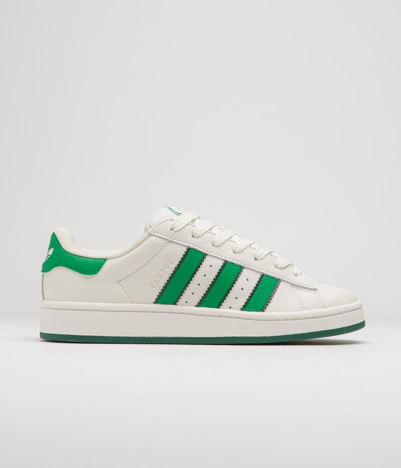 Adidas Campus 00s Shoes in Core White and Green / Off White