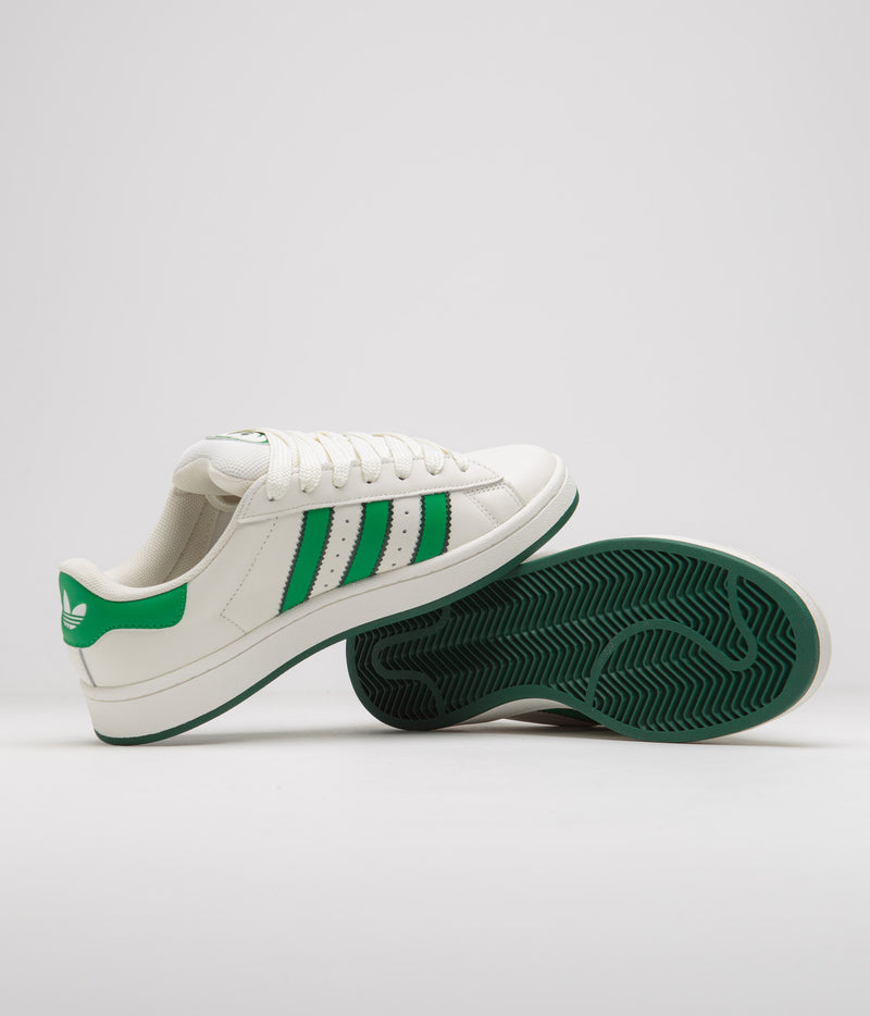 Adidas Campus 00s Shoes in Core White and Green / Off White