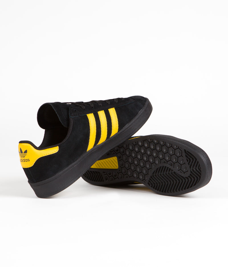 Adidas Campus Adv Shoes in Core Black and Bold Gold / Core Black