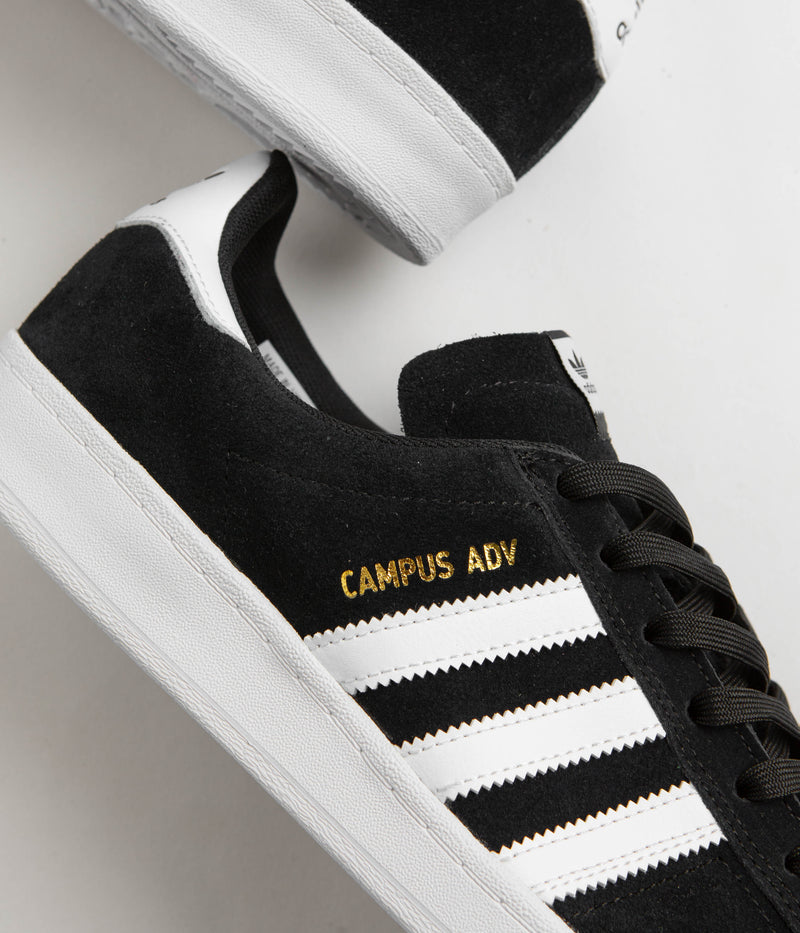 Adidas Campus ADV Shoes in Core Black and White / White