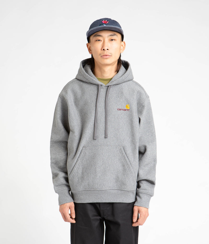 Carhartt American Script Hoodie in Dark Grey Heather