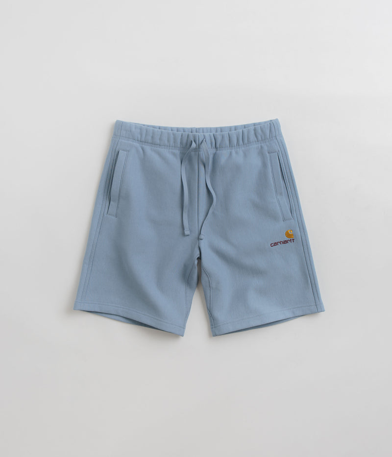 Carhartt American Script Sweat Shorts in Frosted Blue