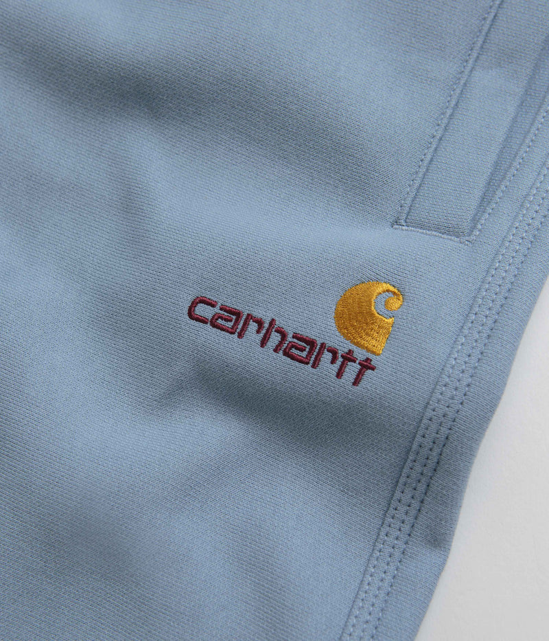 Carhartt American Script Sweat Shorts in Frosted Blue