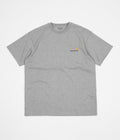 Carhartt American Script T-Shirt in Grey Heather