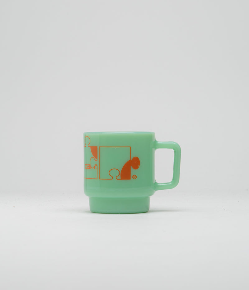 Carhartt Assemble Glass Mug in Jade and Carhartt Orange