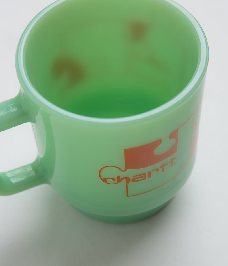 Carhartt Assemble Glass Mug in Jade and Carhartt Orange