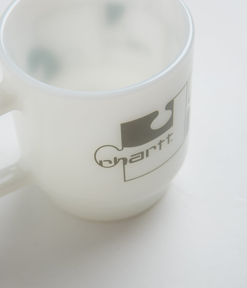 Carhartt Assemble Glass Mug in White and Plant