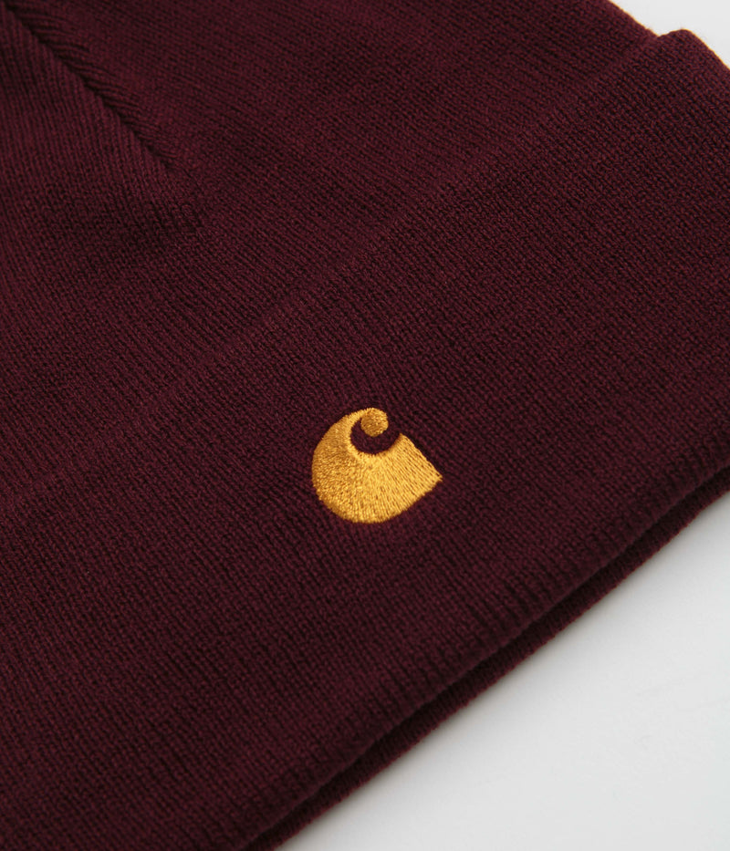 Carhartt Chase Beanie in Amarone and Gold