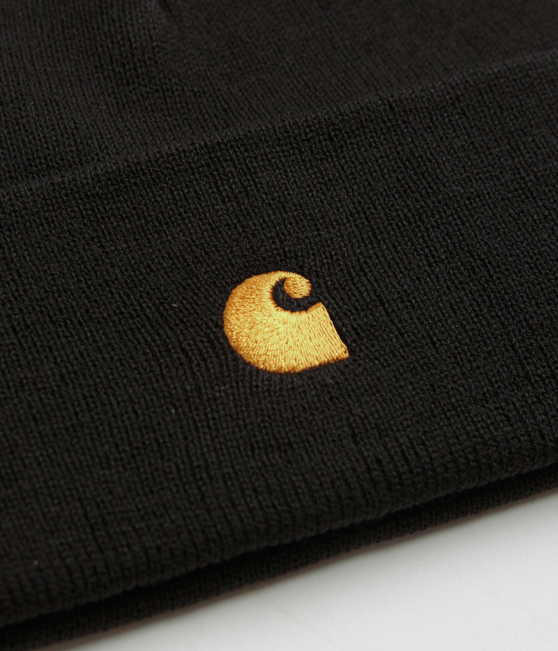 Carhartt Chase Beanie in Black and Gold