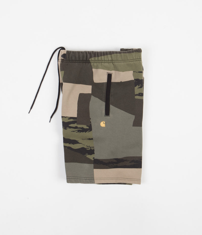 Carhartt Chase Shorts in Camo Mend and Gold