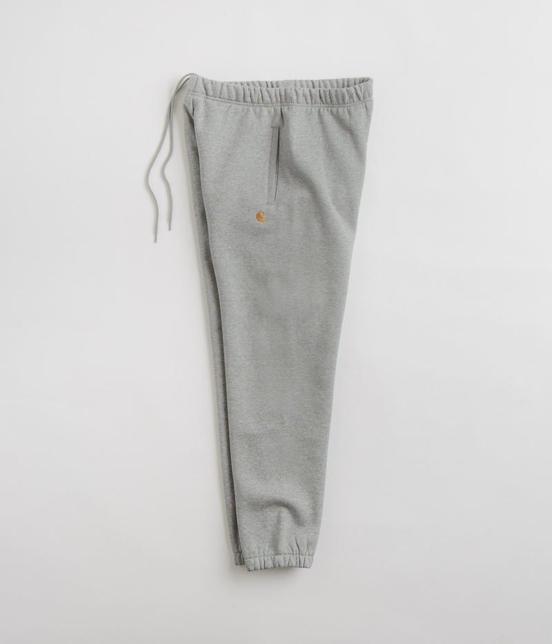 Carhartt Chase Sweatpants in Grey Heather and Gold