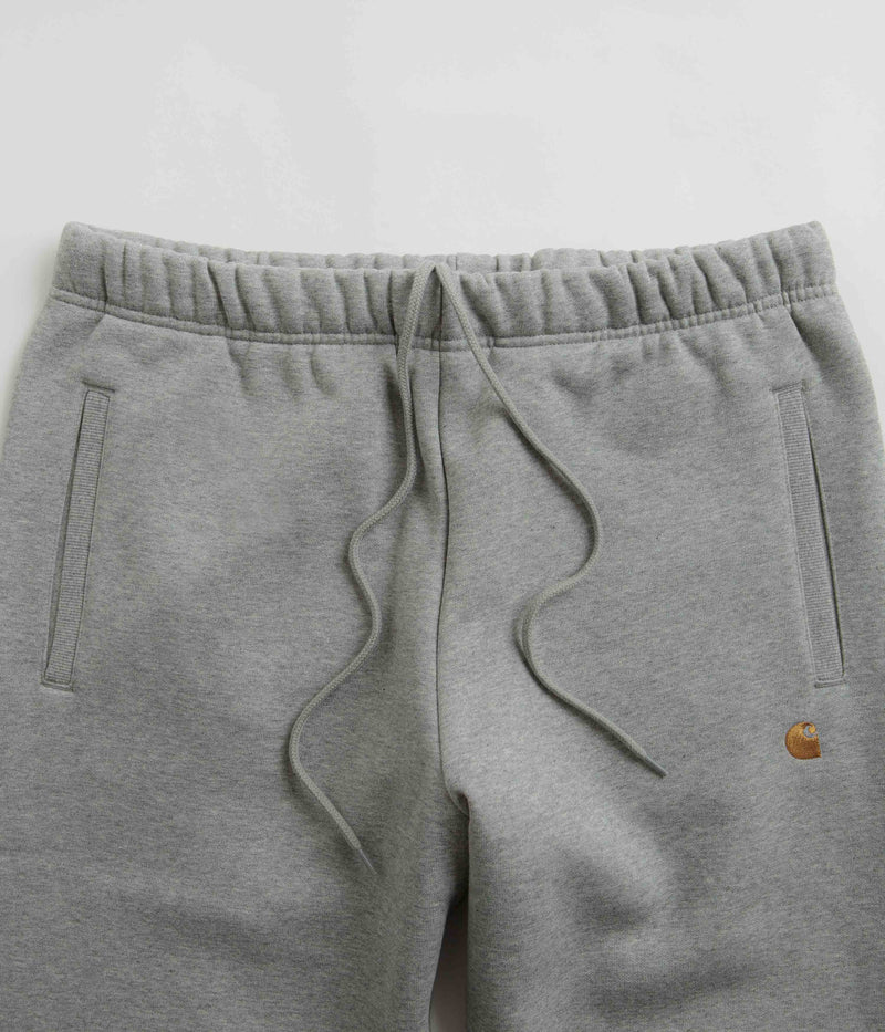 Carhartt Chase Sweatpants in Grey Heather and Gold