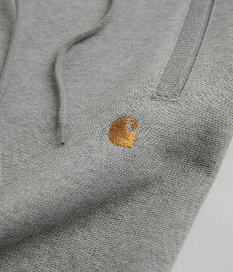 Carhartt Chase Sweatpants in Grey Heather and Gold