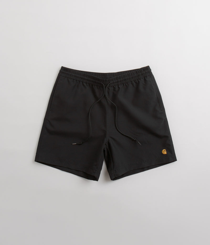 Carhartt Chase Swim Trunks in Black and Gold