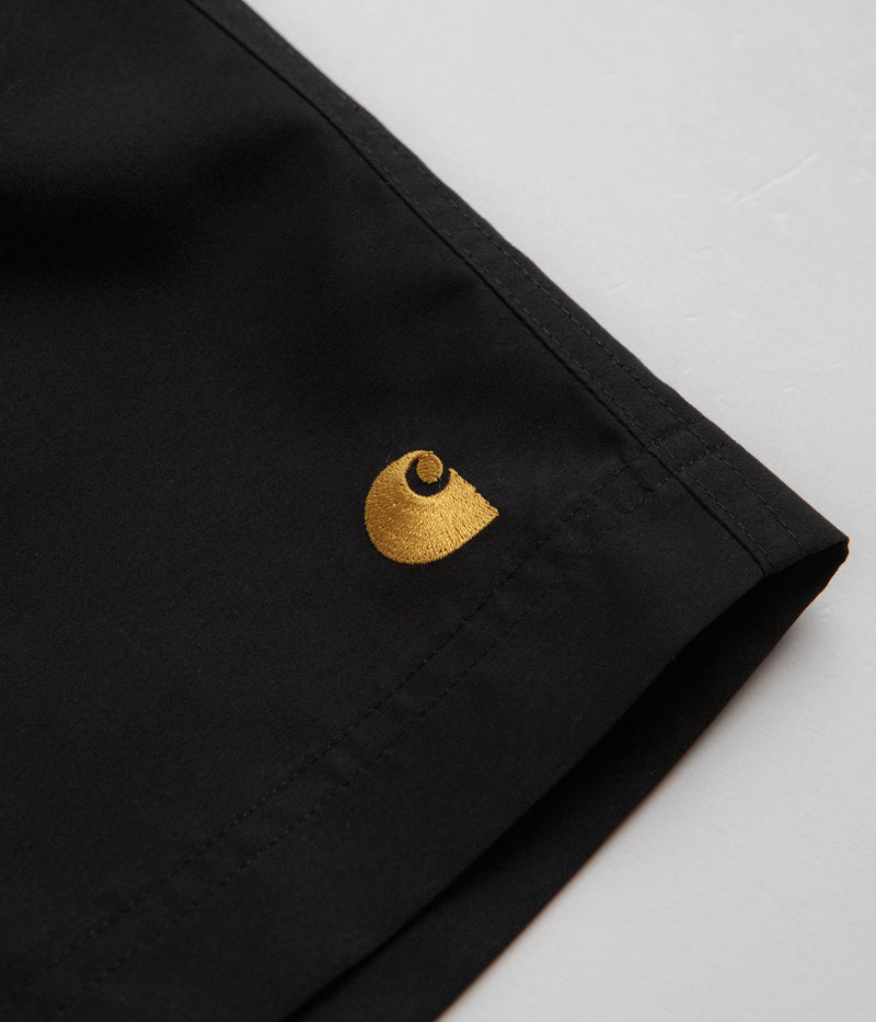 Carhartt Chase Swim Trunks in Black and Gold