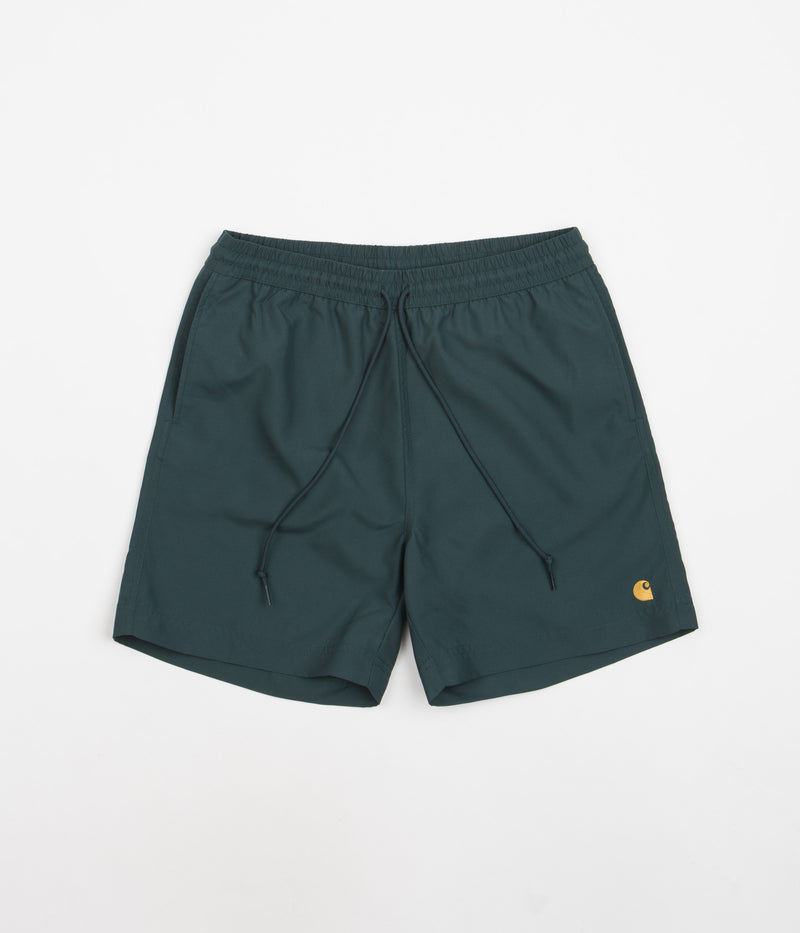 Carhartt Chase Swim Trunks in Botanic and Gold