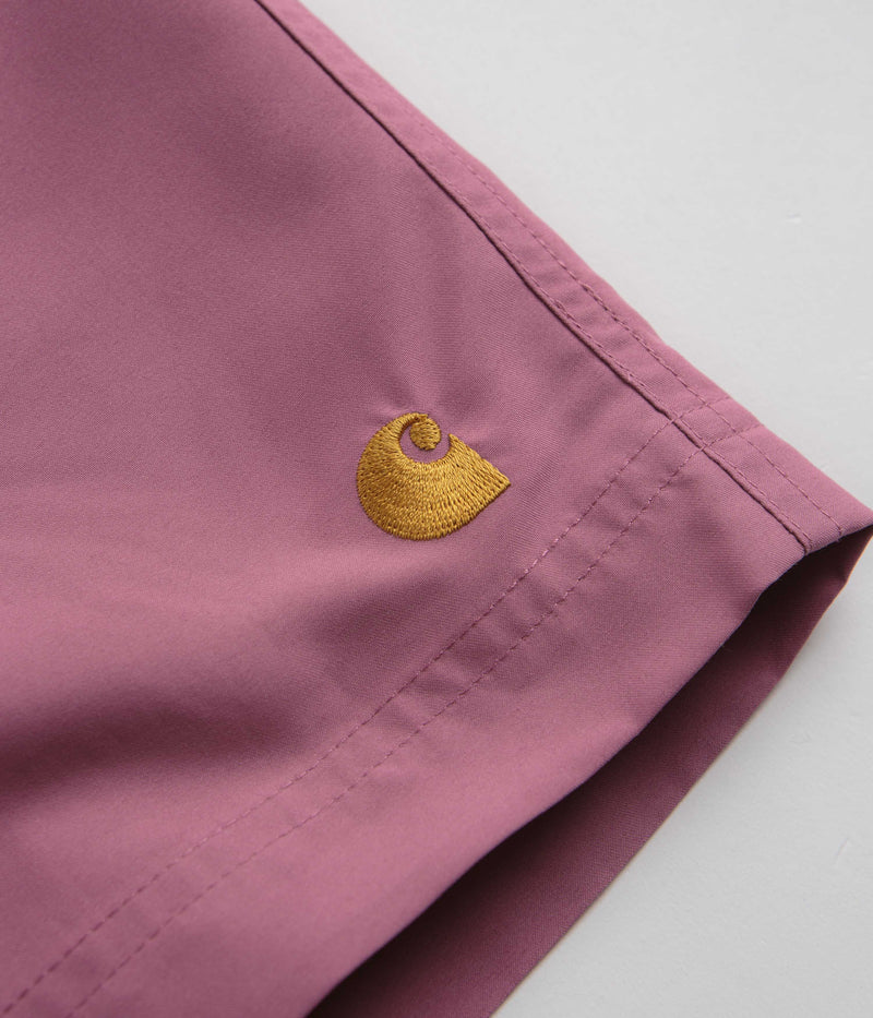 Carhartt Chase Swim Trunks in Magenta and Gold