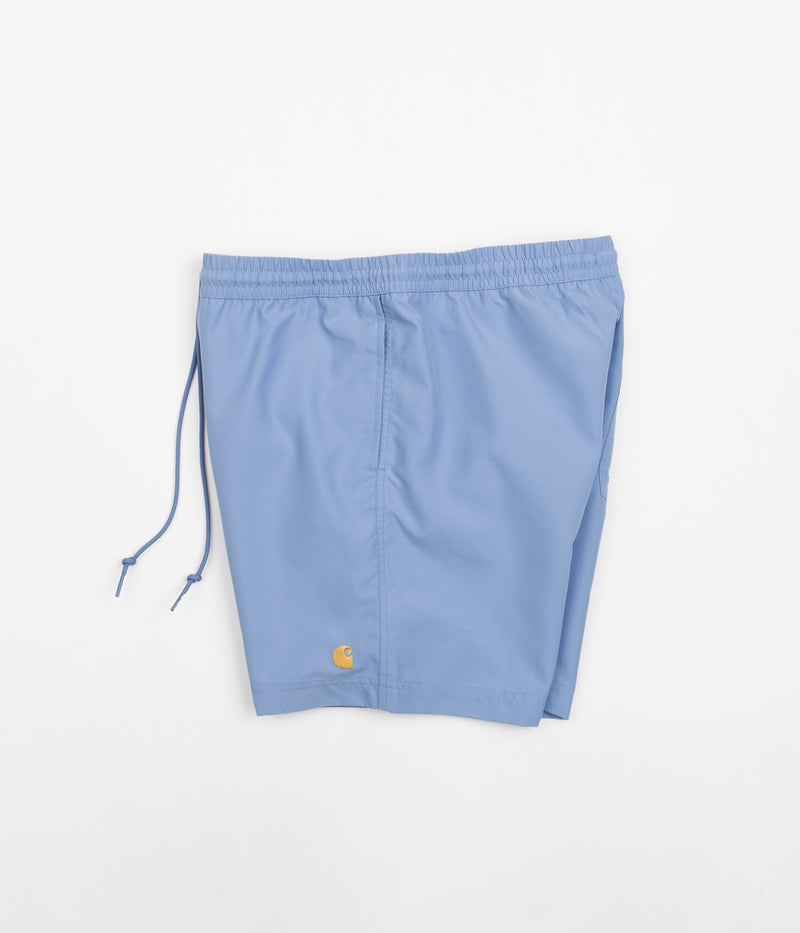 Carhartt Chase Swim Trunks in Piscine and Gold
