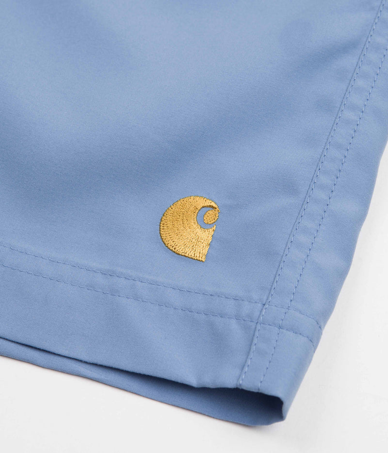 Carhartt Chase Swim Trunks in Piscine and Gold