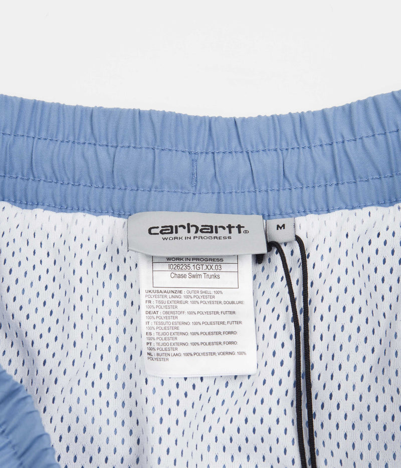 Carhartt Chase Swim Trunks in Piscine and Gold