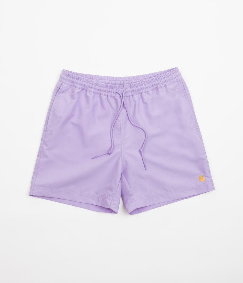 Carhartt Chase Swim Trunks in Soft Lavender and Gold