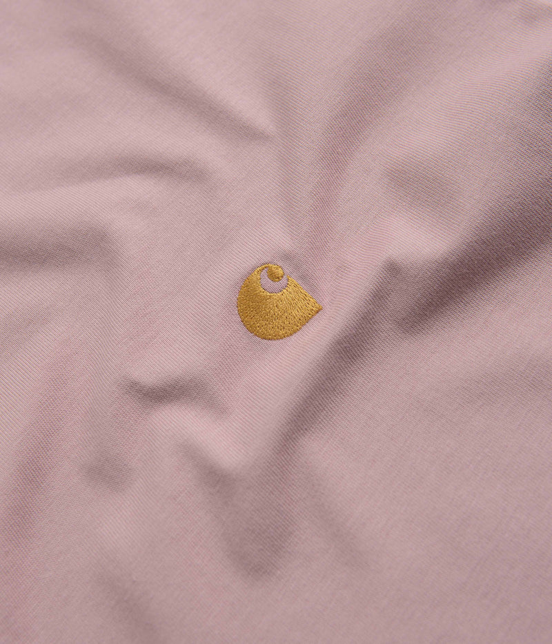 Carhartt Chase T-Shirt in Glassy Pink and Gold