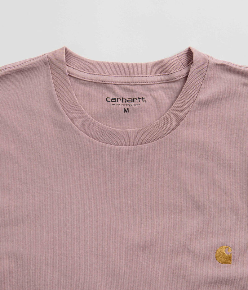 Carhartt Chase T-Shirt in Glassy Pink and Gold